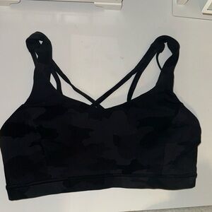 Lululemon size 10 black camo sports bra